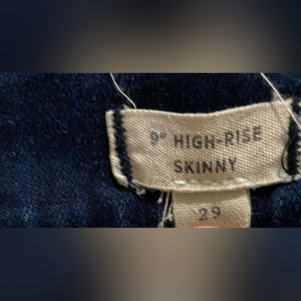 Madewell 9” High-Rise Skinny Jeans Dark Blue Wash - Picture 6 of 7